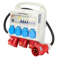 CEE Baustromverteiler 4 x 230V 2 x 400V 16A 1 x 400V 32A mit FI-Schutzschalter