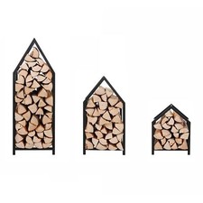 3er Set Haus Brennholzregal