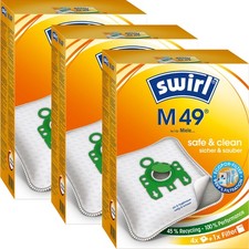 3 Packungen Swirl M 49 | 12 Staubsaugerbeutel | für Miele