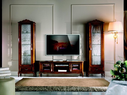 Wohnwand 3tlg rtv vitrine - 3tlg, 2x