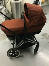 Cybex Priam Kinderwagen + Sportsitz + Wanne, Farbe: autumn gold burned red denim
