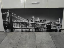 Wandbild 120x50cm New York Brücke Brooklyn Bridge Park Fluss