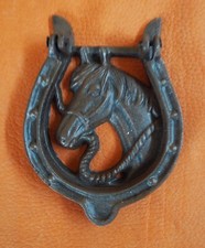 Türklopfer Hufeisen Pferdekopf Halfter Strick beweglich massiv Metall Scharniere