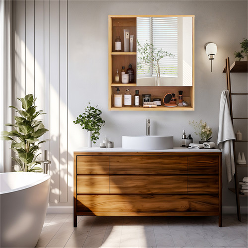 Wandschrank aus holz - holz, offener