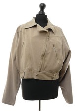 Gabi Lauton Damen Sommerjacke Jacke 40 beige khaki stonewash kurz modisch Denim