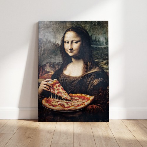 Mona lisa isst - pizza, kunst