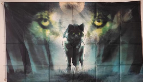 Fahne flagge 150x90cm - fahne, wolf