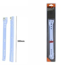 x Schienenführung für Schubladen mit Rollenschiebe weiß 30 cm dfh