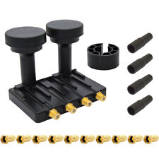 Monoblock Quad PremiumX Doppel LNB 2 Sat Astra Hotbird 4 Teilnehmer 4K 8K 0,1dB 