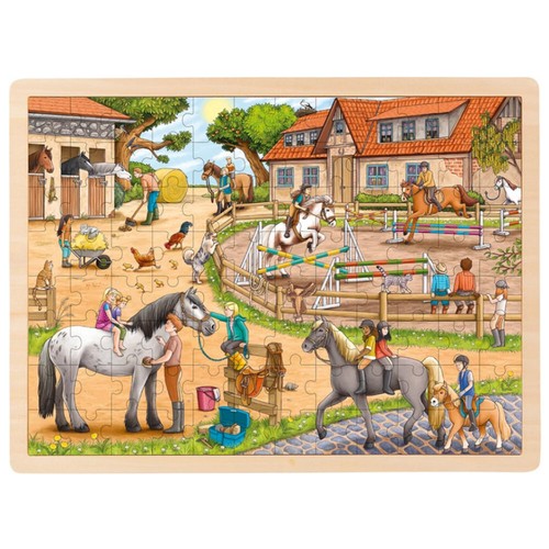 Goki einlegepuzzle reiterhof - einlegepuzzle, "reiterhof"
