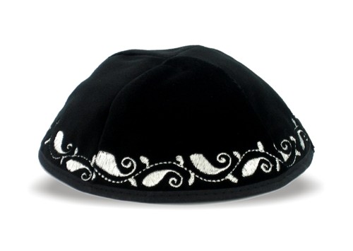 Kippa schwarz silber deutscher - schwarz,