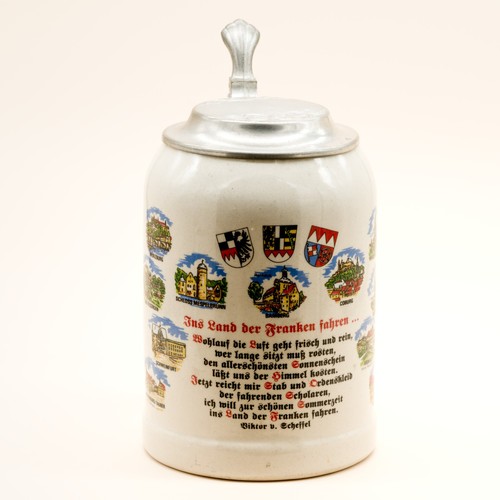 Bierkrug zinndeckel franken - bierkrug,