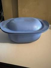 Tupperware Ultra Plus 3,0 L oval Kasserolle Bräter Backform mit Deckel blau H 14