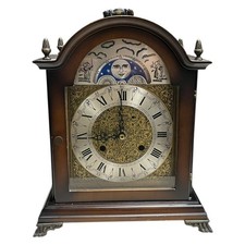 Hermle Uhr Kaminuhr Holz Messing Mondphasen Standuhr Tischuhr Dekorativ DEFEKT