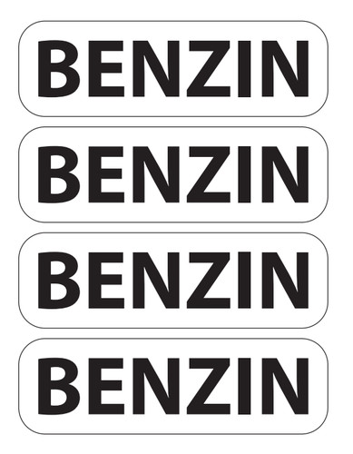 Aufkleber 60x20mm benzin - 4x,