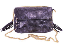 Tasche Leder schwarz grau