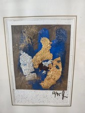 Bild Kunstwerk Gemälde 25x19 abstrakte Kunst limitiert Nr. 12 von 95 gold silber