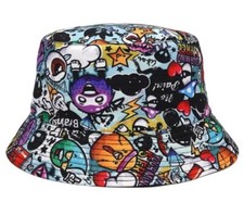 SOMMERHIT Angler Schlapphut Fischermütze Sonnenhut Anglerhut - Graffiti Comic