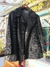 Vintage: Schwarze Persianer-Felljacke, Gr. 42/44 (Maße beachten), Swakara