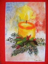 Postkarte Ansichtskarte Klappkarte Weihnachten unbeschrieben Kerze Advent groß