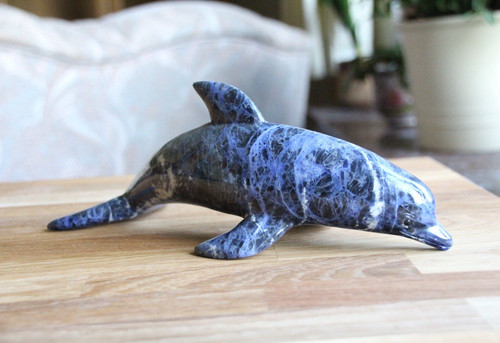 Delfin dekofigur blau weiß - delfin, blau/weiß