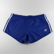 ADIDAS Glanz Retro Shorts D6 XL blau Sprinter Hose Trefoil West Germany Vintage