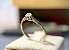 Roségold Ring Mit ca. 0,3 Carat Altschliff Diamant 14 Karat Gold Gr. 59 Solitär