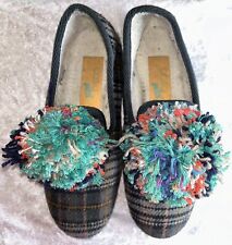 Hausschuhe Herren Karneval Schlappen mit Bommel Gr. 43 „Pyjamaparty“