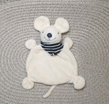 🐁  Babydream weiß Schmusetuch Schnuffeltuch Kuscheltuch Halstuch blau