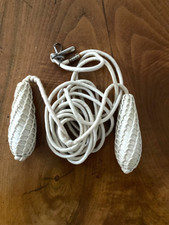 1 Paar Vorhang Kordelzug Gardinenzug , cremeweiß, ca 145 cm lang, 30er Jahre