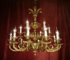 alter Kronleuchter Lüster Leuchter antik Messing groß 18 lampen Kristall um 1970