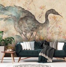 BOHO MODERN KUNST BEIGE VOGEL Fototapete TAPETE  Wohnzimmer Schlafzimmer 52