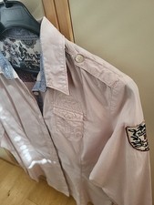 Napapijri Geographic Bluse Damen Langarm Gr. M pink mit Applikationen TOP