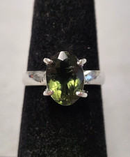 Moldavit sterling silber - silber, ring