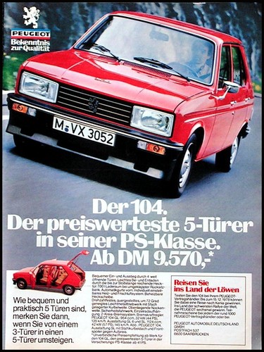 Peugeot 104 originale - peugeot, gl