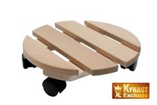 Pflanzenroller HOLZ MASSIV bis 120 KG 30 cm rund Rollbrett Roller Blumen Kübel