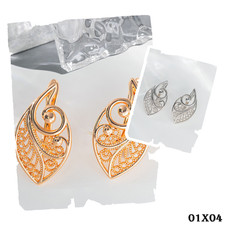 Luxus Damen Blatt Ohrringe