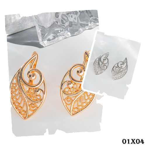 Ohrringe blatt filigran 18k - ohrringe,