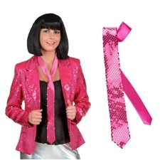 Pailletten Krawatte pink