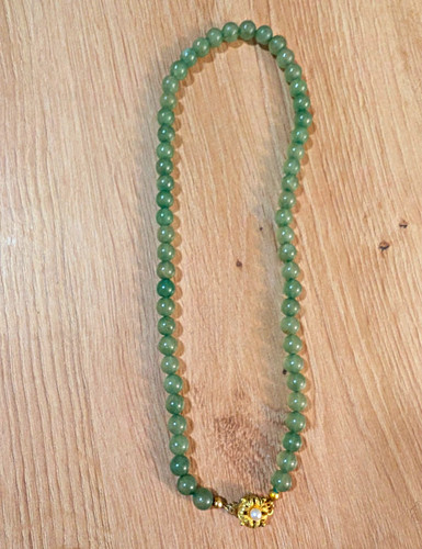 Perlenkette grün verschluss - perlenkette,
