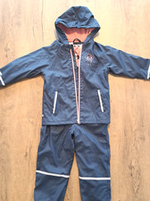 Matschanzug 2teilig Latzhose und Jacke dunkelblau rosa Gr. 110 / 116 Lupilu