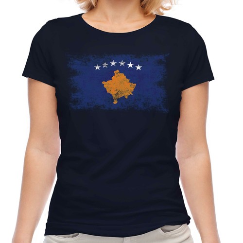Kosovo distressed flag damen - distressed,