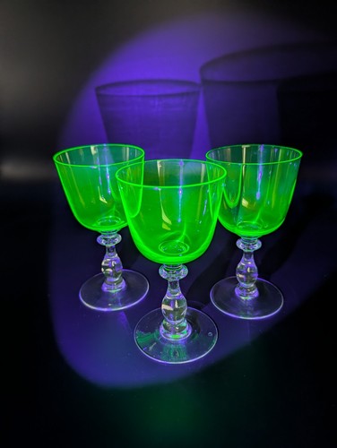 Uran glas weingläser - 3x,