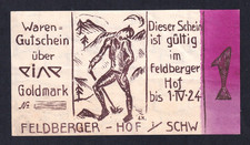 Feldberg / Schwarzwald - Feldberger Hof - 1 Goldmark - gültig bis 1.4.1924