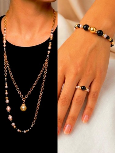Set aus statement kette - set,