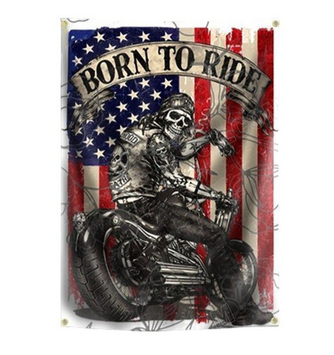 Biker ride skull - ride, flagge