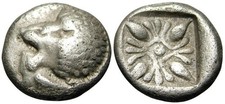 Ionia, Milet um 520-470 v. Chr., AR-Obol (9,7 mm; 1,13 g), Löwe