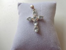 Kreuz Blauer Topas Anhänger