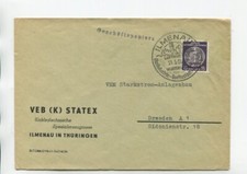 DDR Dienst Dienstmarken B Brief Ilmenau 21.5.58 VEB Statex