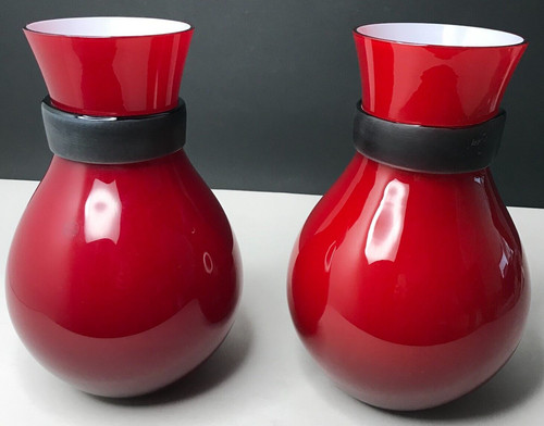 Murano paar vase fasciati - paar,